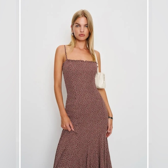 Reformation Lilibet Midi Dress (Choco dot) - Picture 1 of 5
